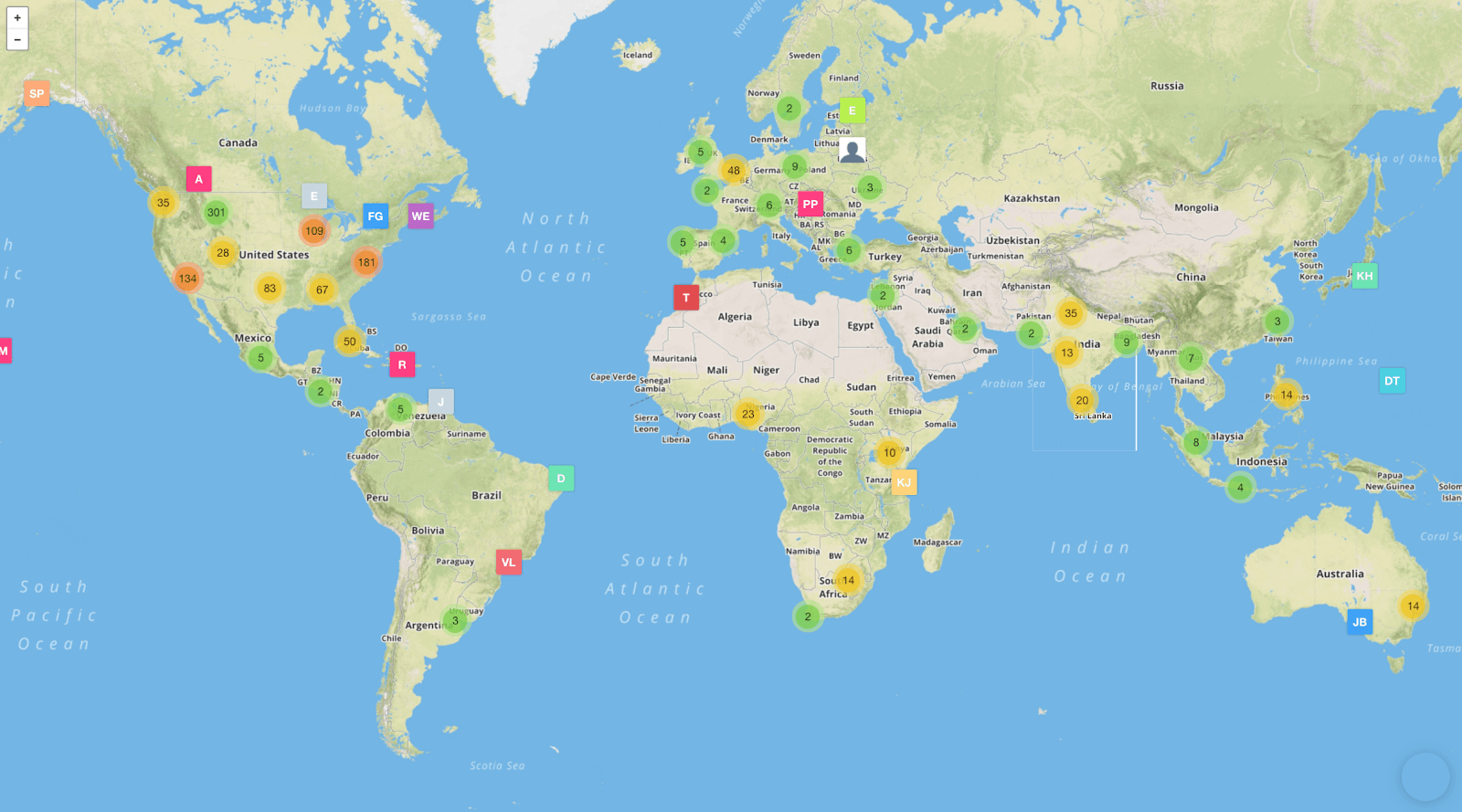 Map of some of the companies using LimeLeads