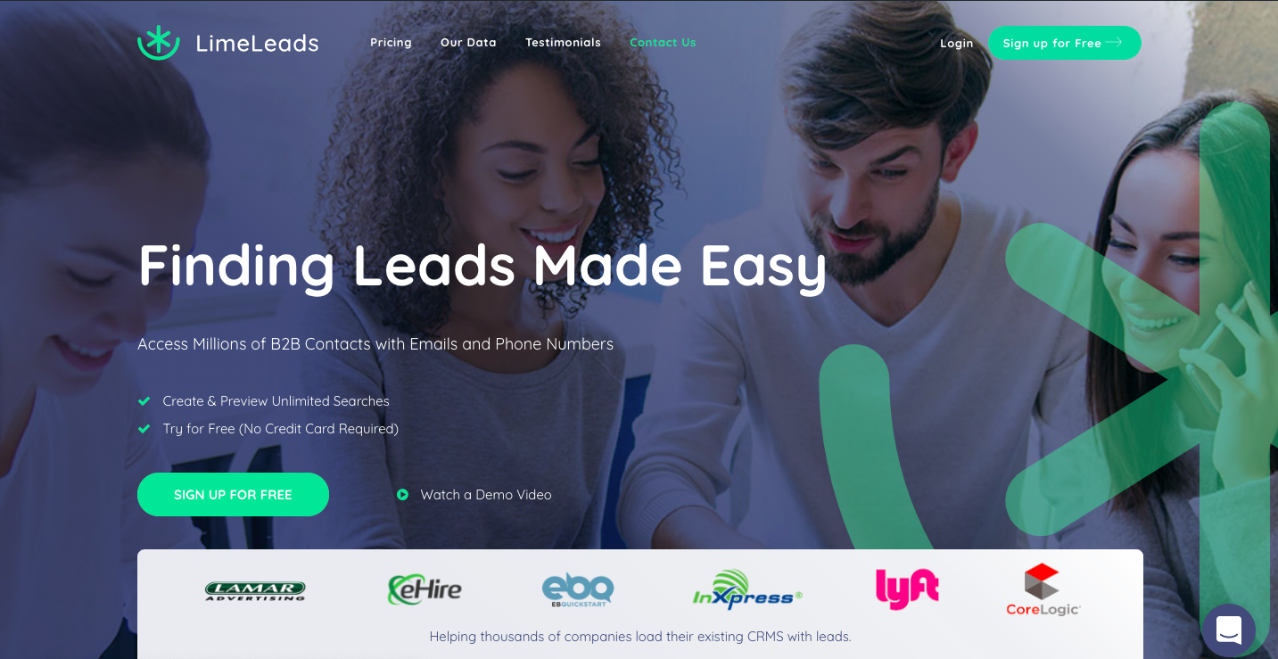 LimeLeads Homepage