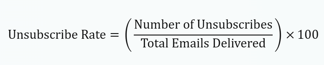 unsubscribe rate formula